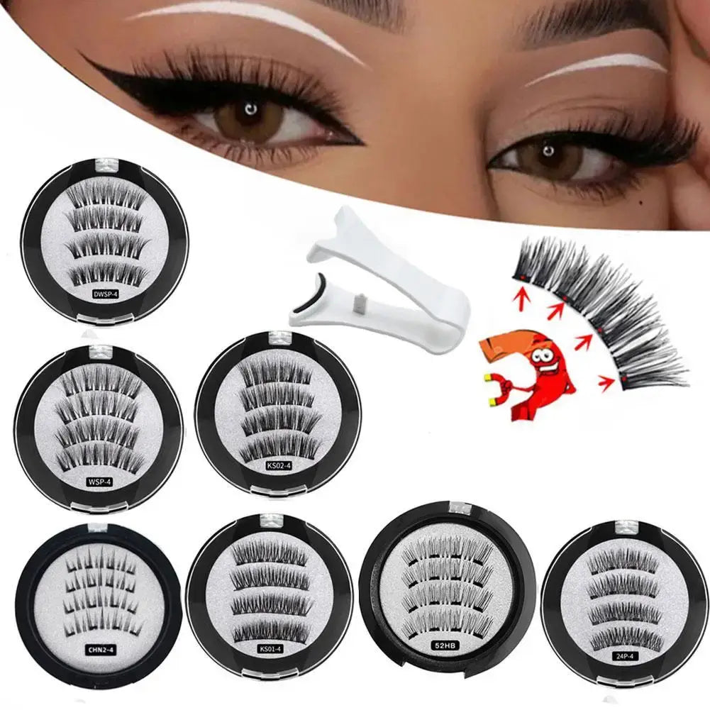 2 Pairs Reusable 3D Magnetic False Eyelashes